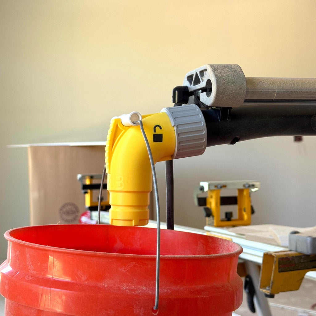 Adapter Sawdust Extraction Port DeWalt DWS780 miter saw → DeWalt DWV9000. Vacuum Compatible Version.