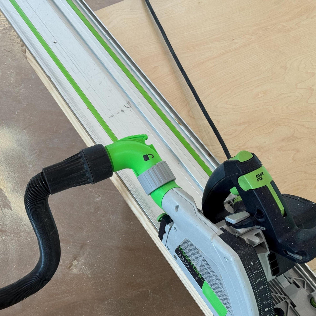 Festool TS 55 to DeWALT DWV9000 (AirLock) Dust Port Adapter & 85° Elbow