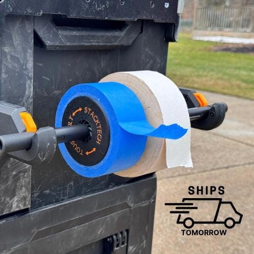 Tape dispenser mount for TOUGHBUILT STACKTECH Paper Towel Holder (TB-B1-A-32)